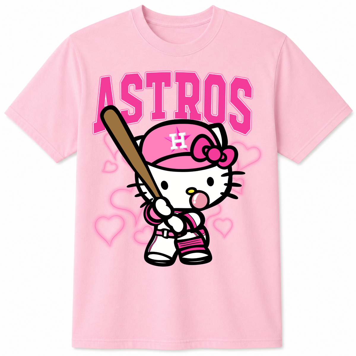 Pink Astros HK Bubble graphic t-shirt