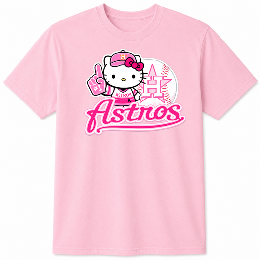 Pink astros HK graphic t-shirt