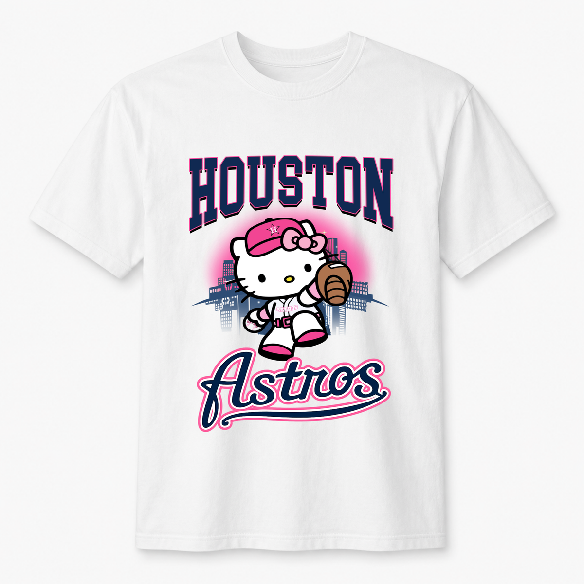 White Astros HK graphic t-shirt